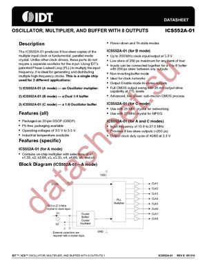 ICS552AR-01LF datasheet  